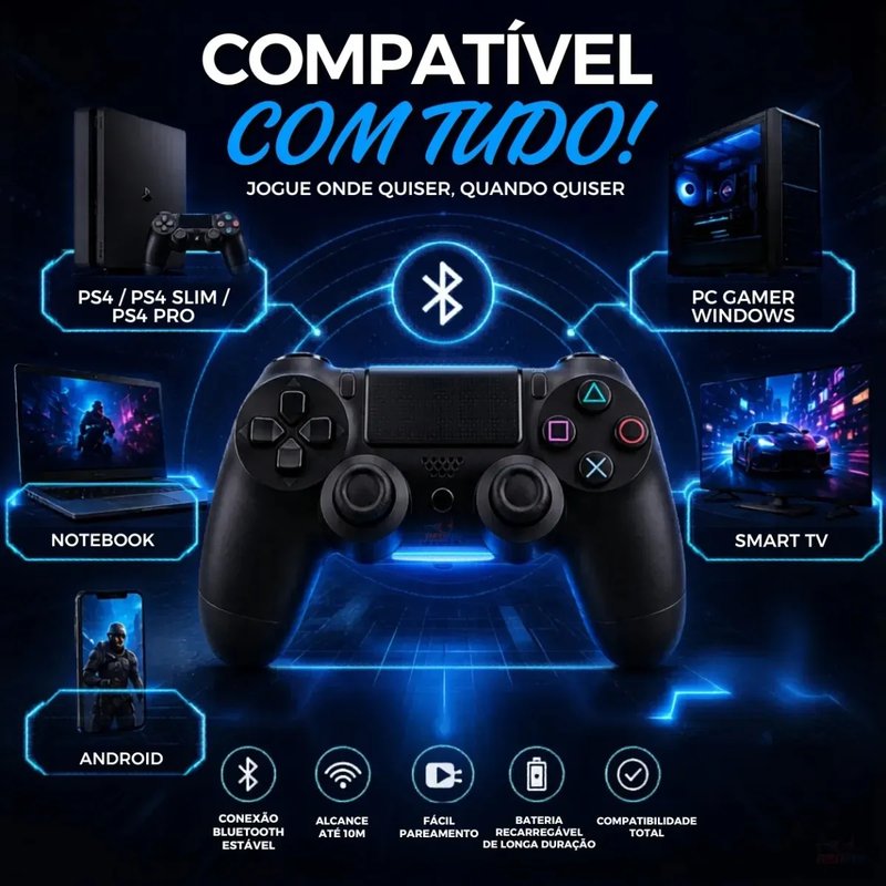 Controle sem Fio PS4 Bluetooth