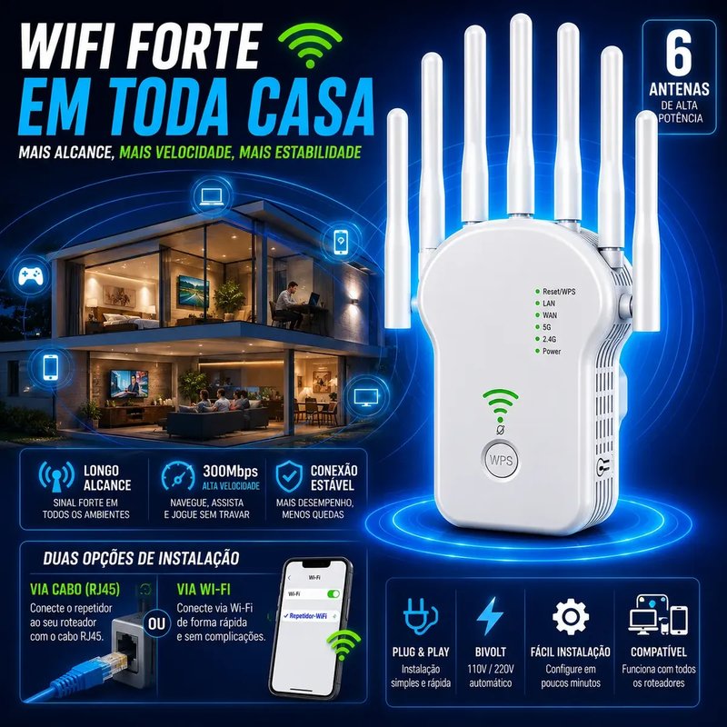 Repetidor de Sinal WiFi AJ-N16
